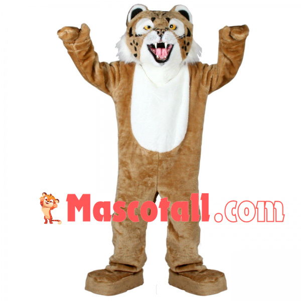 Roaring Tiger With Sharp Teeth Mascot Costume