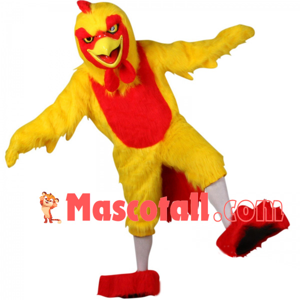Violent Furry Yellow & Red Chicken Mascot Costume