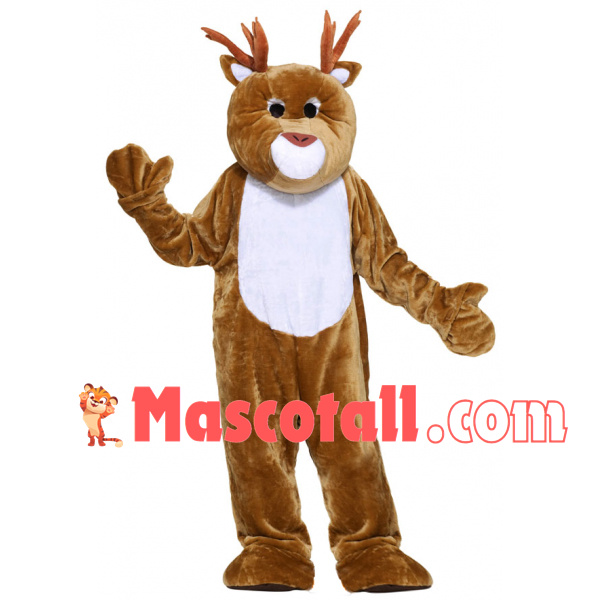 Fat Elk With Forked Antlers Mascot Costume