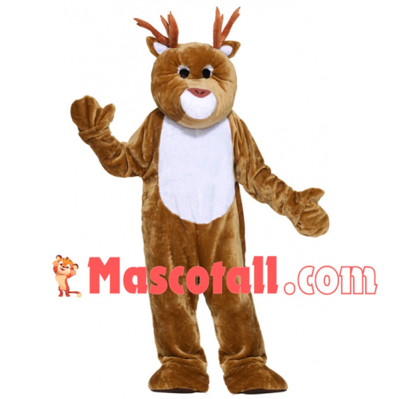 Fat Elk With Forked Antlers Mascot Costume