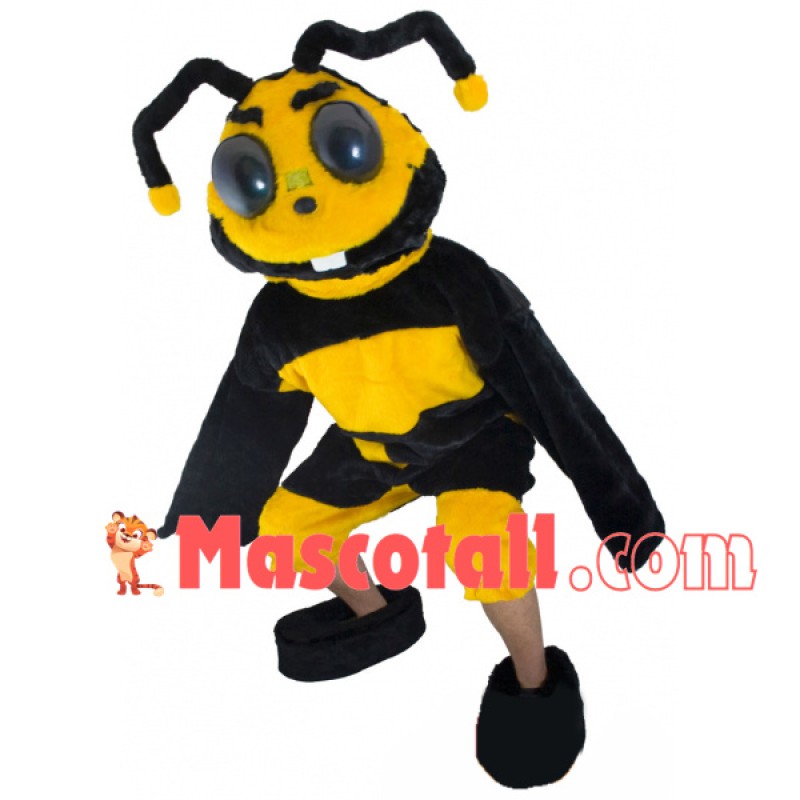 Giant Bee Showing Front Teeth Mascot Costume