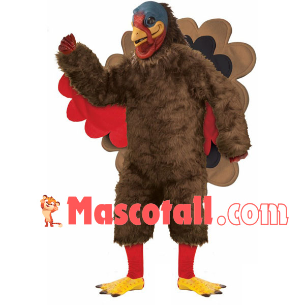 Professional Customized Brown Peacock Mascot Costume