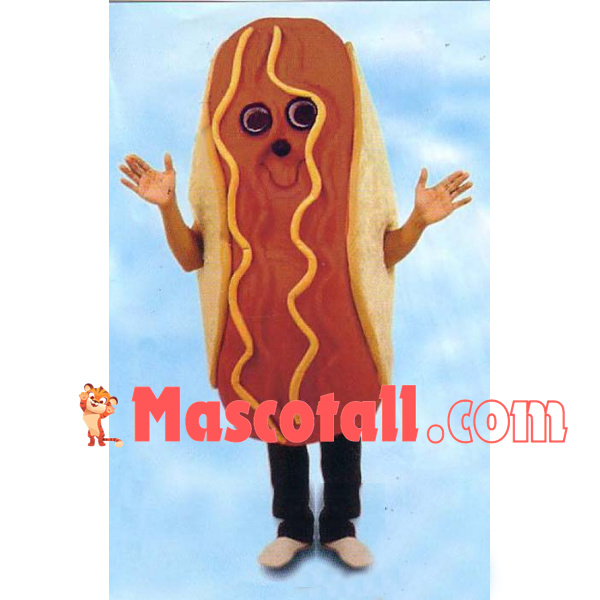 Crude Hot Dog With Mustard Sauce Mascot Costume