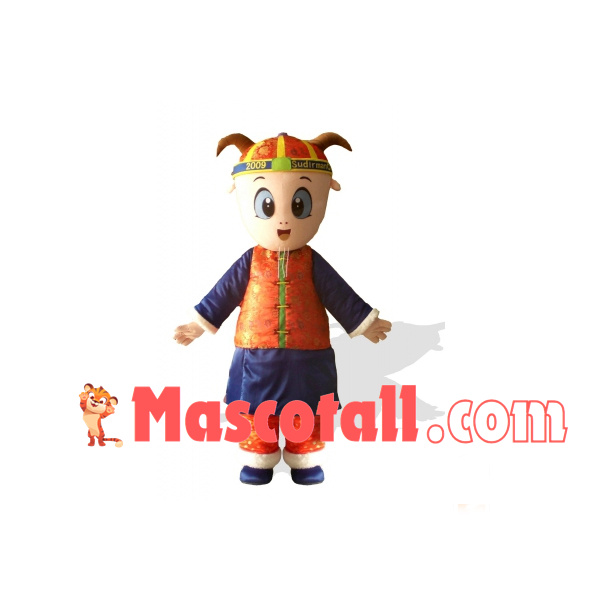 Blessing Doll Wearing Thick Padded Jacket Mascot Costume