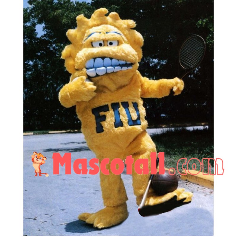Furry Yellow Monster Of The University Mascot Costume