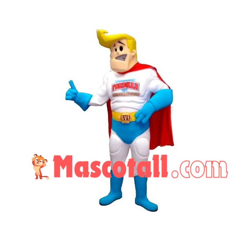 Muscle Blond Cleaning Guard Mascot Costume