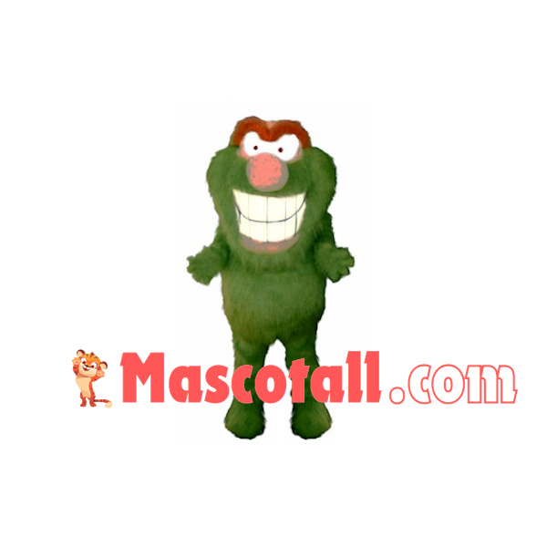 Big Mouth Green Furry Monster Mascot Costume