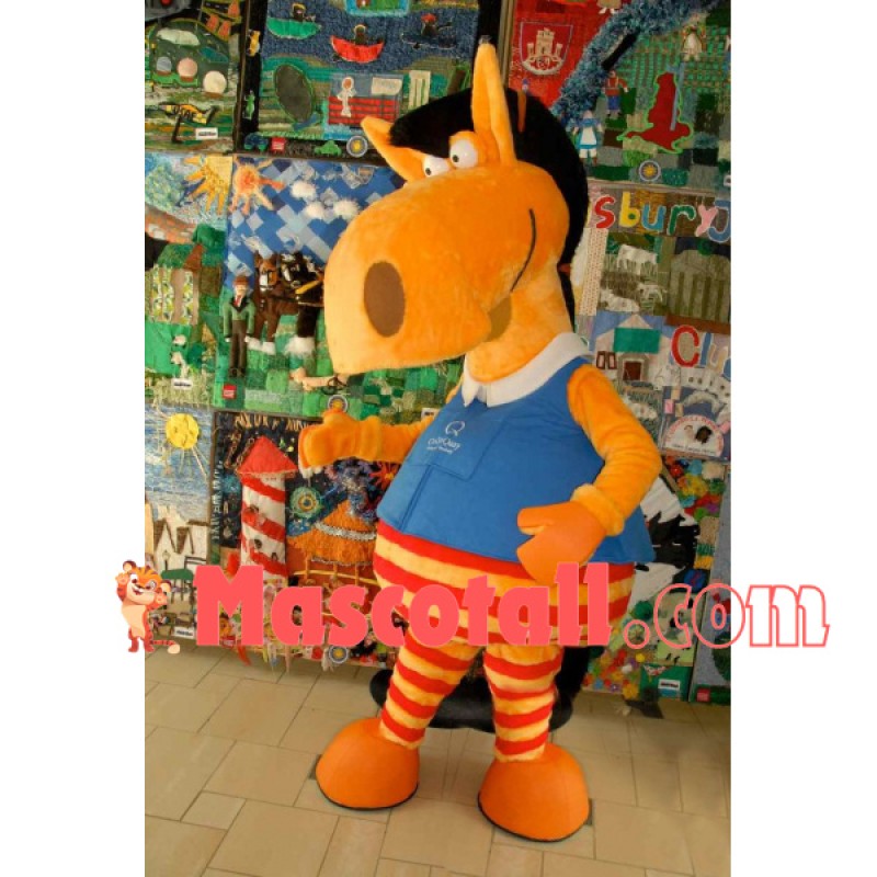 Orange Striped Horse of The Toy World Mascot Costume