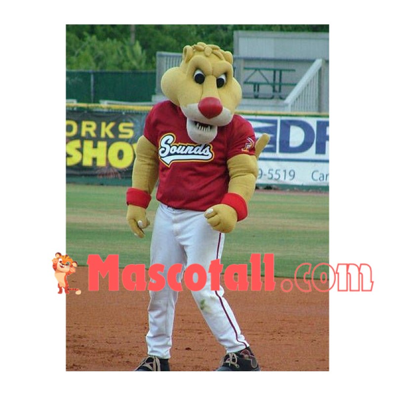 Serious The Muscular Lion Mascot Costume