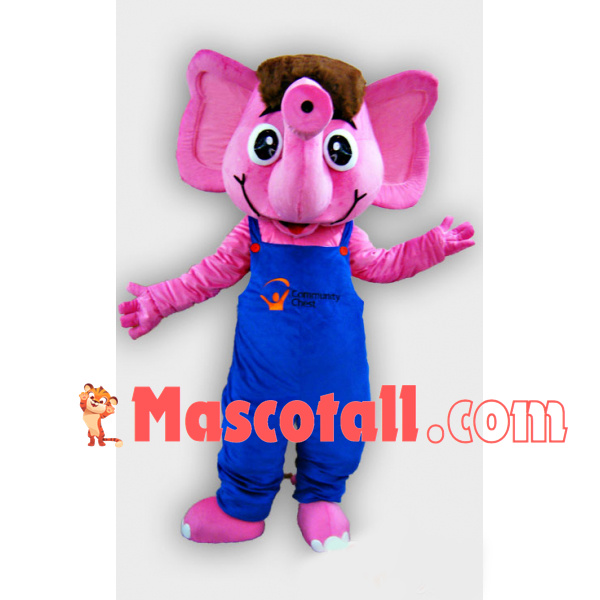 The Pleased Pink Little Elephant Mascot Costume