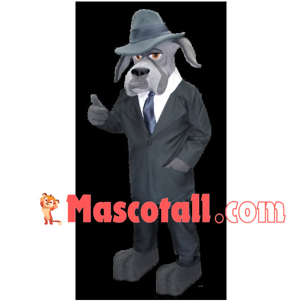 Cautious Detective Dog Mascot Costume Outfit