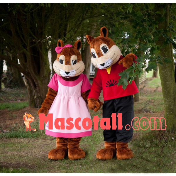 Loving Squirrel Couple In the Forest Mascot Costume