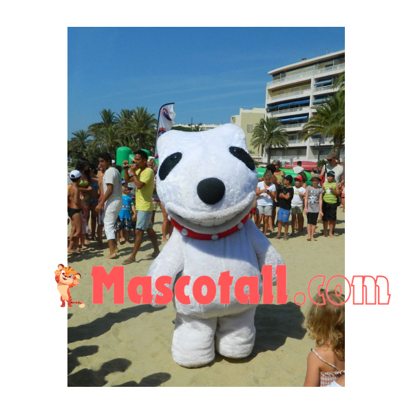 Adult Soft White Dog On The Beach Mascot Costume