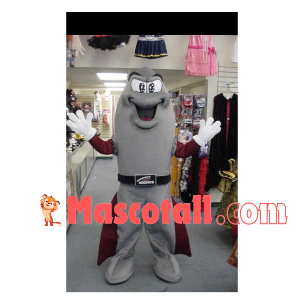 Gray Deep Sea Fish of Rockets Mascot Costume