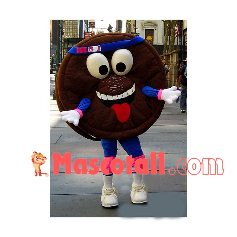 Chocolate Chip Cookie With Cream Filling Mascot Costume