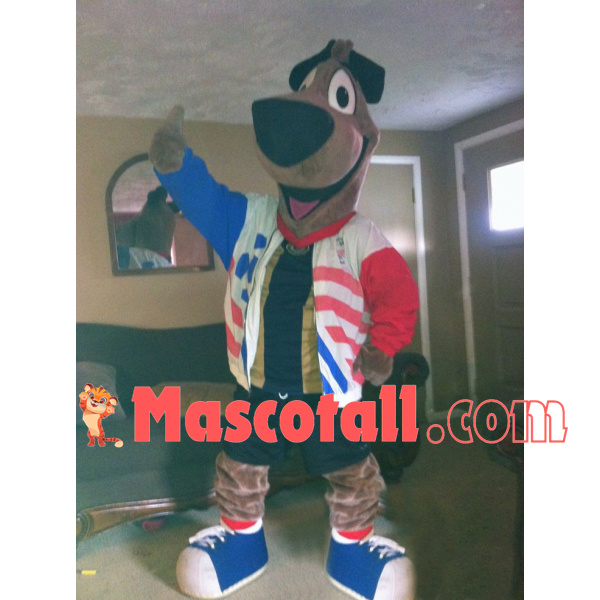 Entertaining Dog In Baseball Uniform Mascot Costume