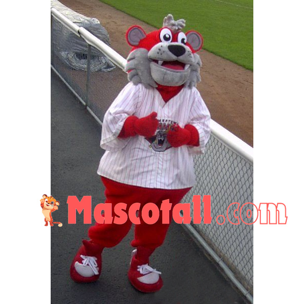 Self-encouraging Red Tiger Mascot Costume