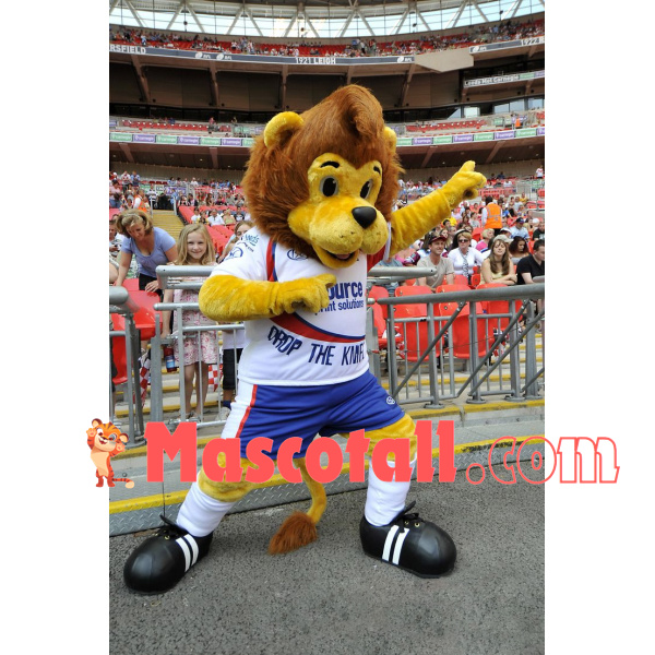 Energetic Adult Sports Lion Mascot Costume