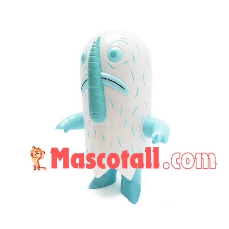 Funny Cartoon White Monster With Elephant Nose Mascot Costume