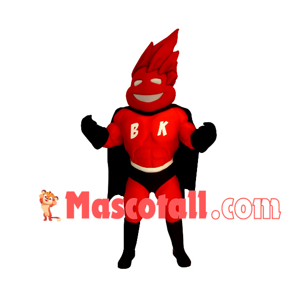Cartoon Muscluar Man With Fire Red Hair Mascot Costume