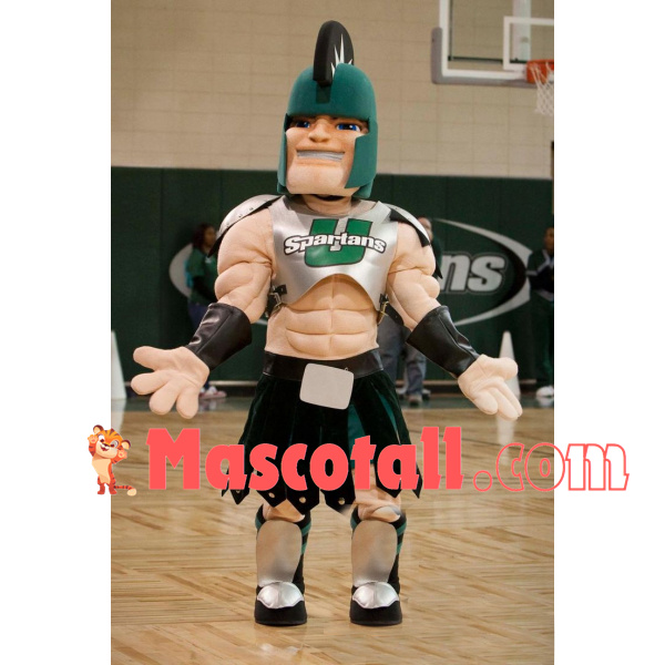University Blue Eyed Spartan Warrior Mascot Costume