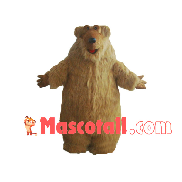 Plush Furry Brown Bear Mascot Costume