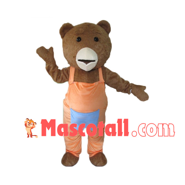 Eyebrow Bear In Pocket Pants Mascot Costume