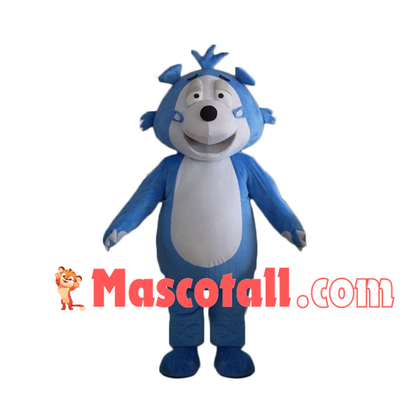 Frank Light Blue Tired Bear Mascot Costume