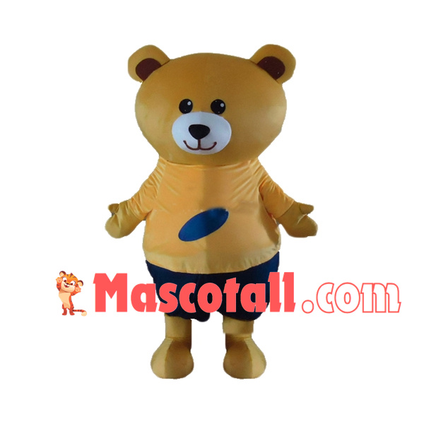 Cute Bear In The Tight Shirt Mascot Costume