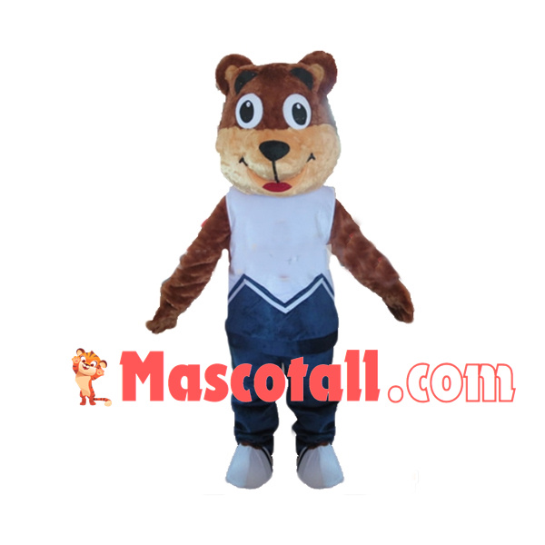 Casual Bear In The Vest Suit Mascot Costume