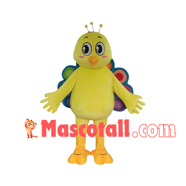 Little Peacock With Colorful Tail Mascot Costume