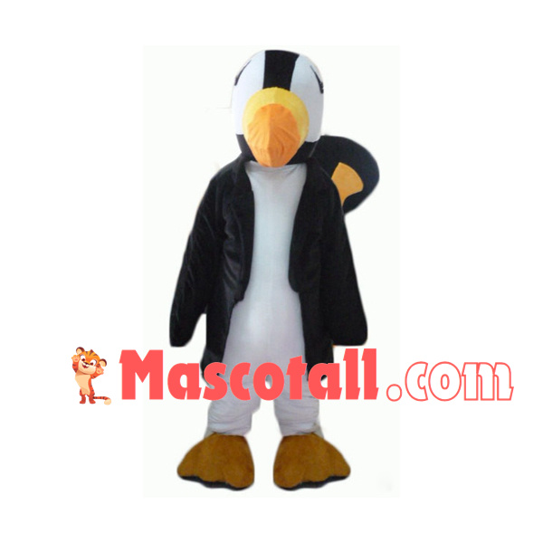Mr Penguin Wearing Long Coat Mascot Costume
