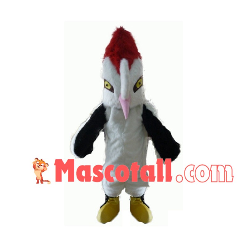 Short Plush Flamingo With Fierce Look Mascot Costume