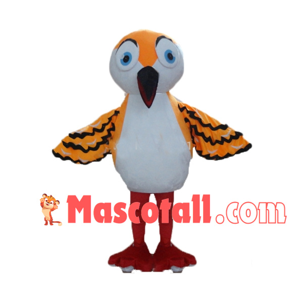 Small Sparrow With Orange Wings Mascot Costume