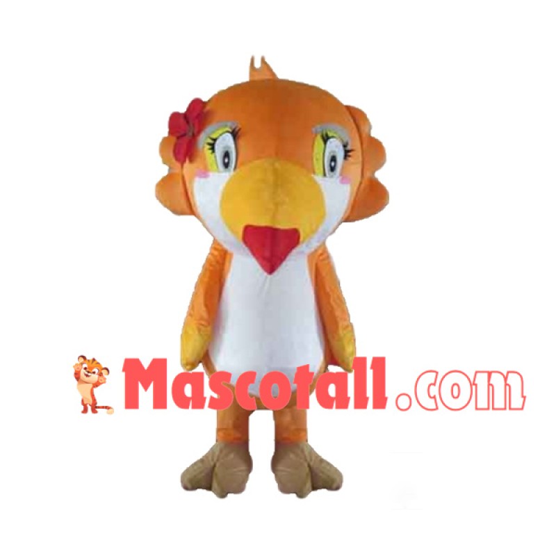 Bright Lark With Gorgeous Flower Mascot Costume
