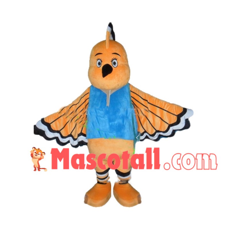 Lively Fat-headed Orange Bird Mascot Costume