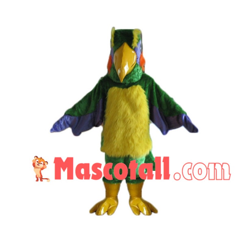 Adult Colorful Furry Parrot Mascot Costume