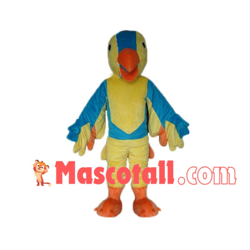 Yellow & Blue Bird Mascot Costume For Adult