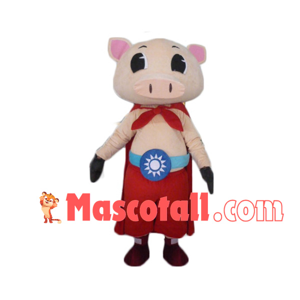 Super Pig With Belt Mascot Costume