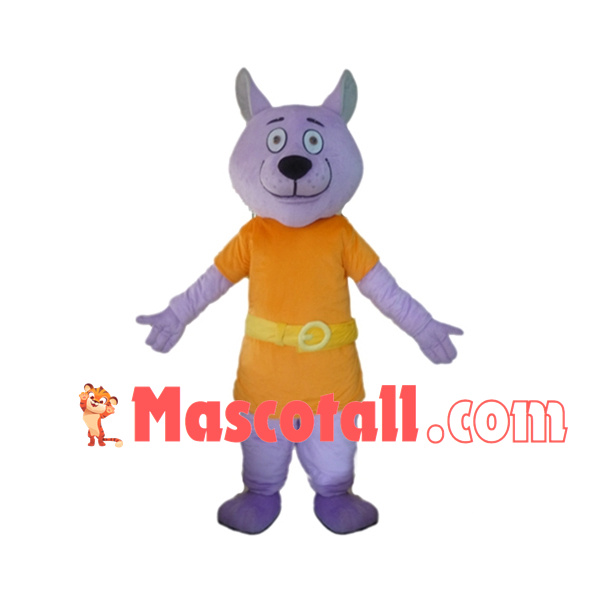 Violet Dog With Tunic Top Mascot Costume