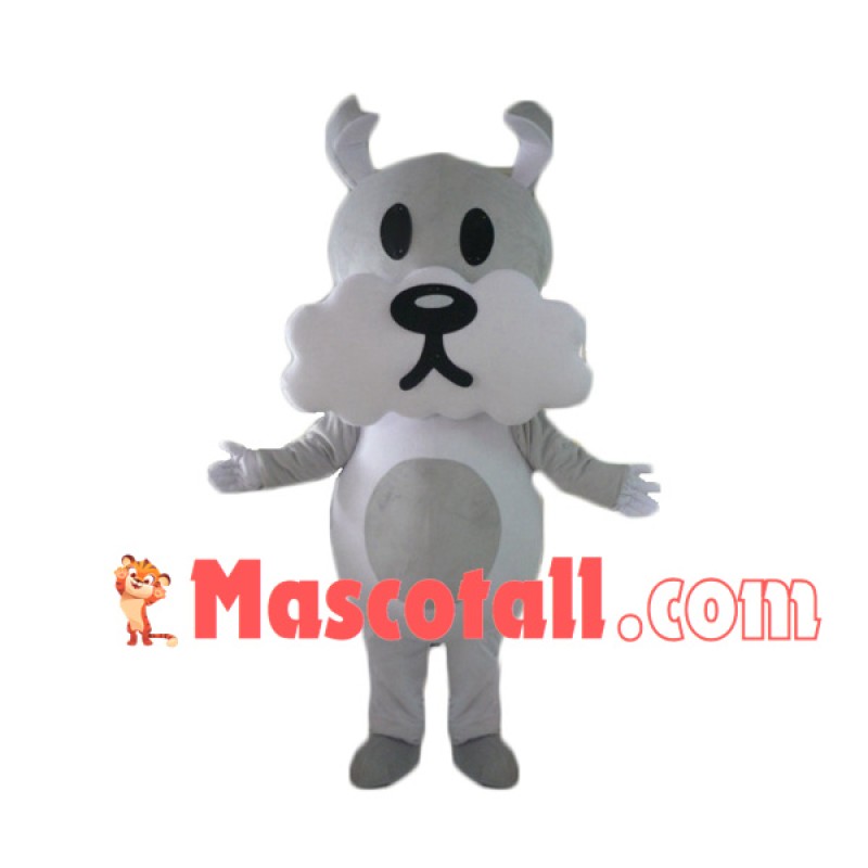 Adult Size Gray & White Dog Mascot Costume