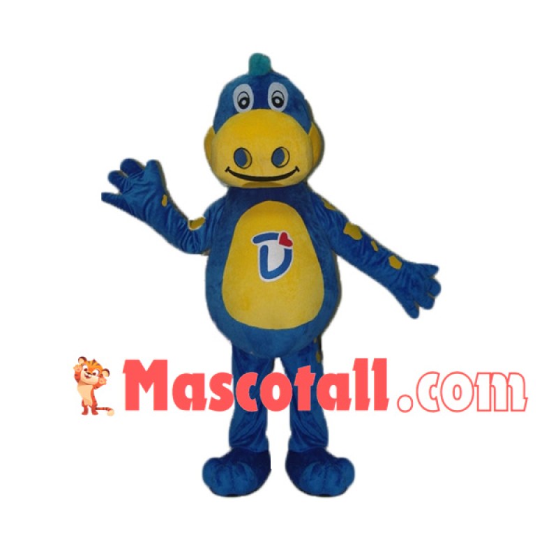 Blue Dragon With Big Nostrils Mascot Costume