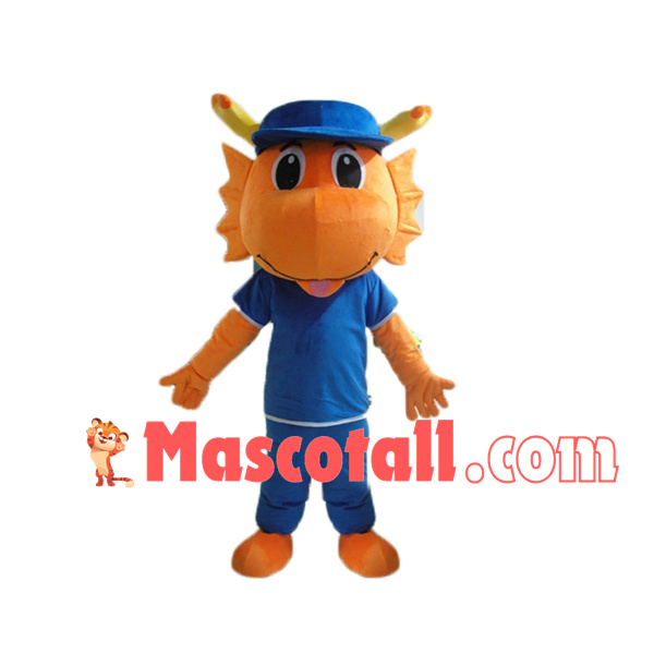 Naughty Orange Dragon Mascot Costume