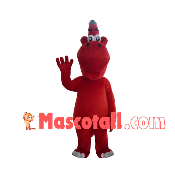 Pointed Head Red Dragon Mascot Costume