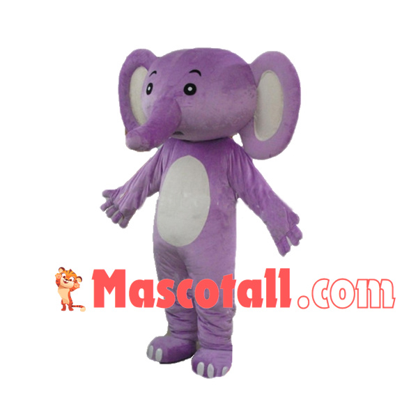 Soft Plush Purple Elephant Mascot Costume