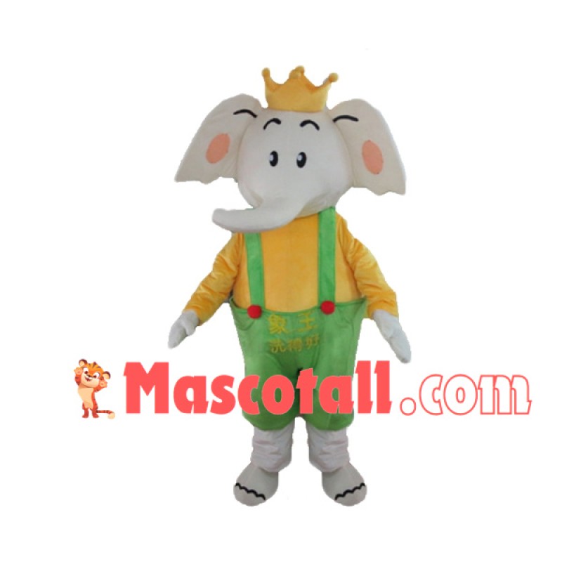 Elephant King For Dry Cleaners Mascot Costume