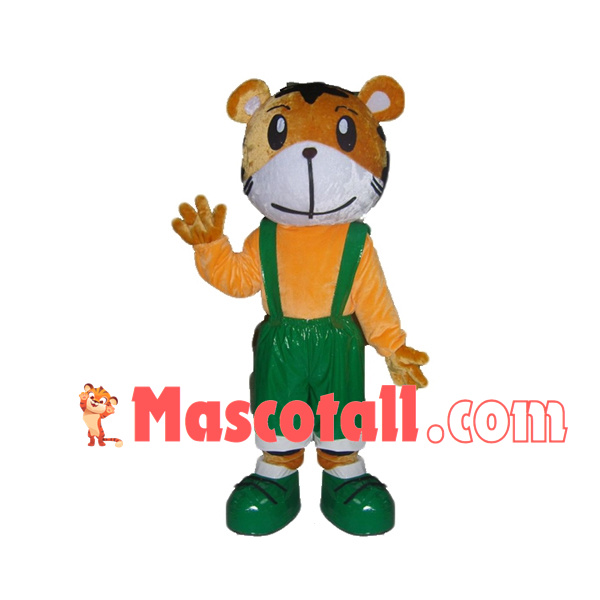 Amiable Baby Tiger With Green Pants Mascot Costume