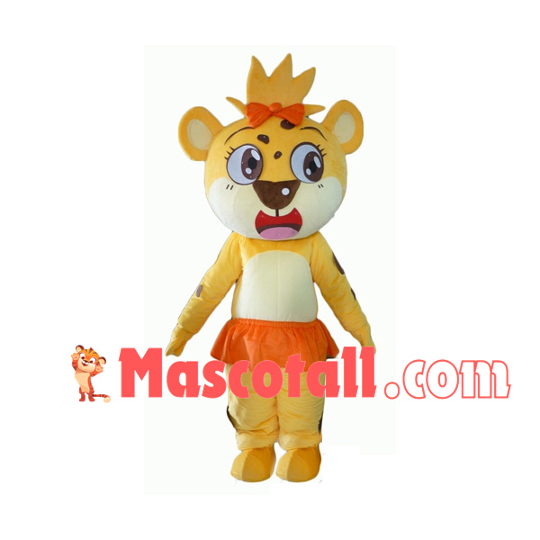 Baby Girl Tiger Wearing Skirt Mascot Costume