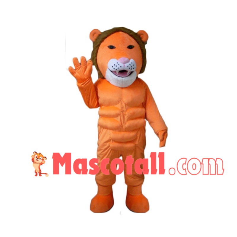 Gentle Lion Full of Muscle Mascot Costume