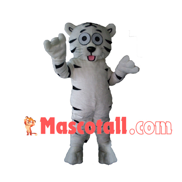Plush Baby White Tiger Mascot Costume